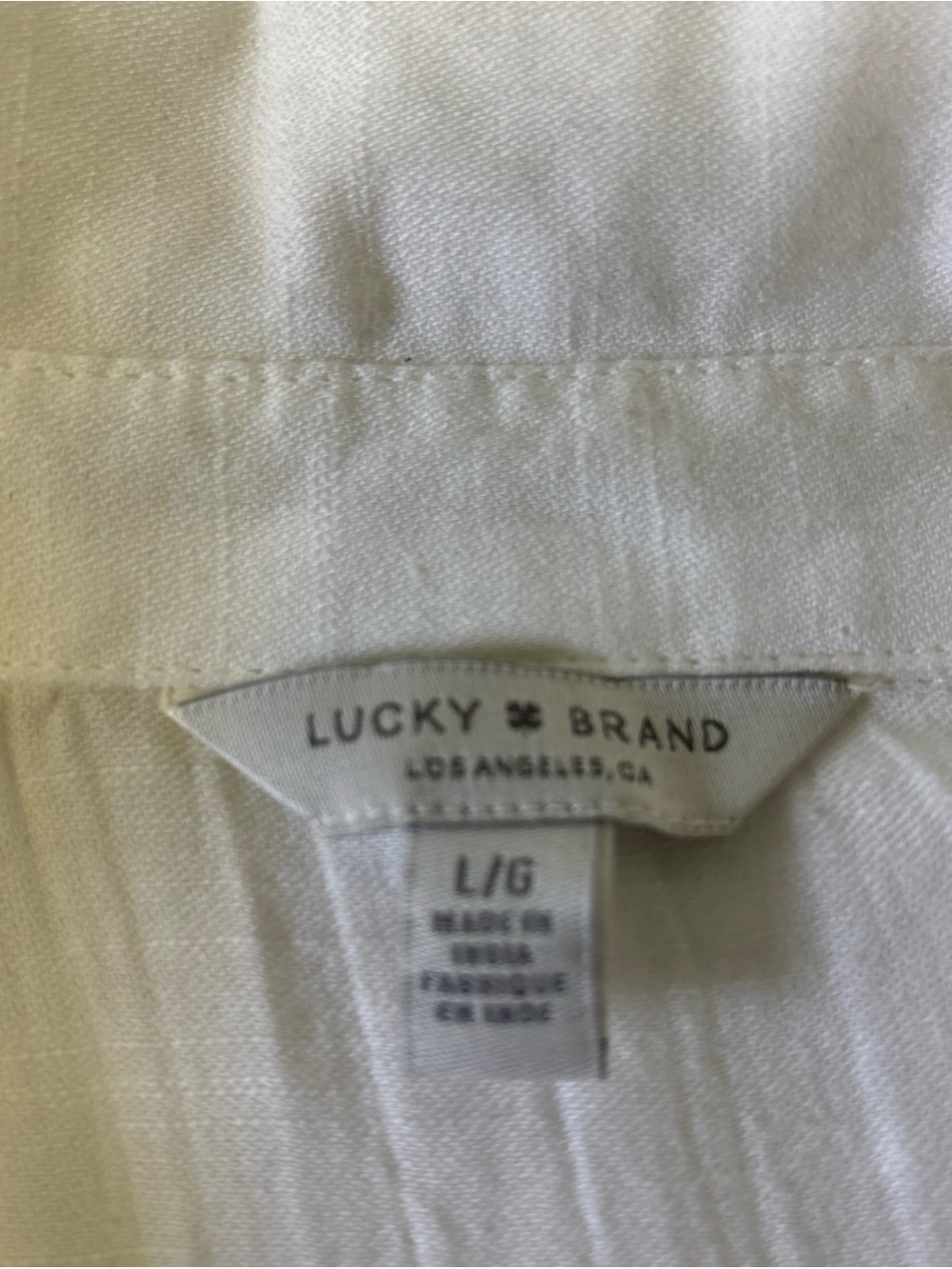 Lucky Brand White Button-Front Pintuck Lace Blouse. Size Large. EUC. - Picture 6 of 12
